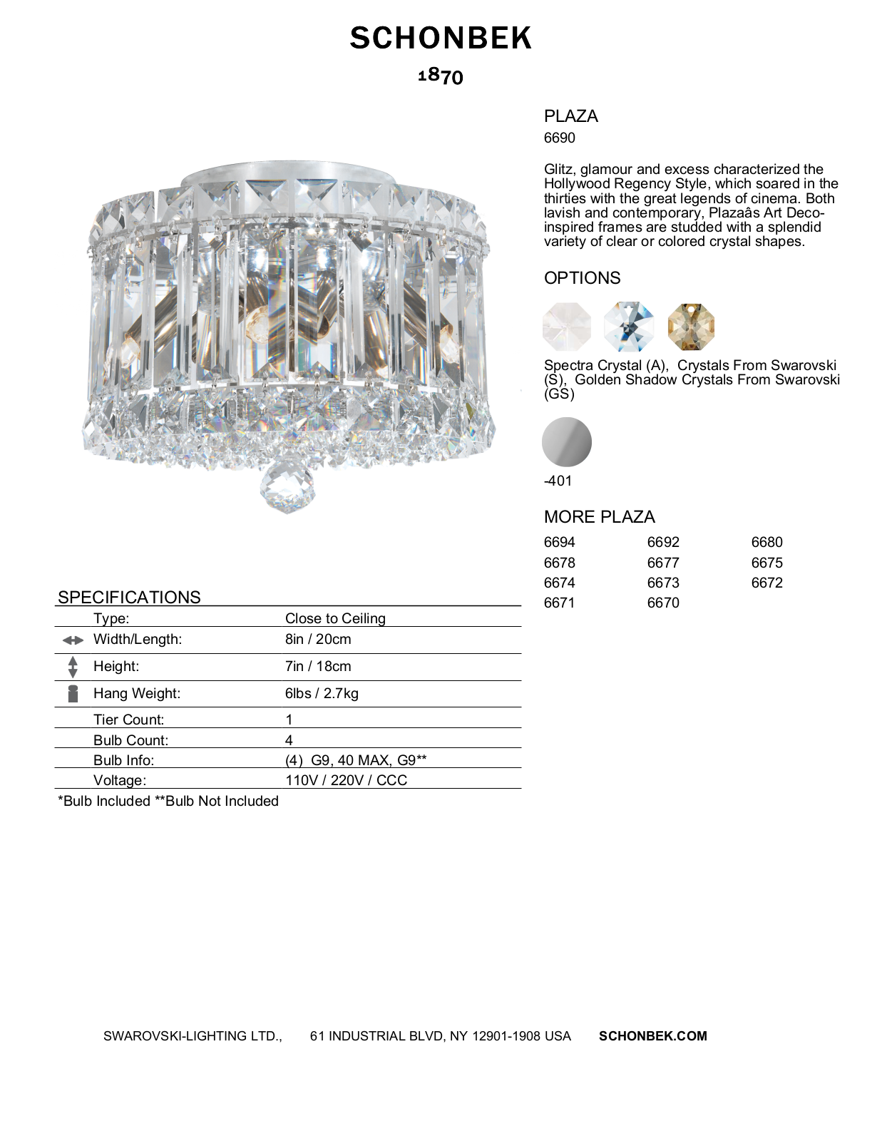 Schonbek SOC3114 Specifications - ManualMachine.com
