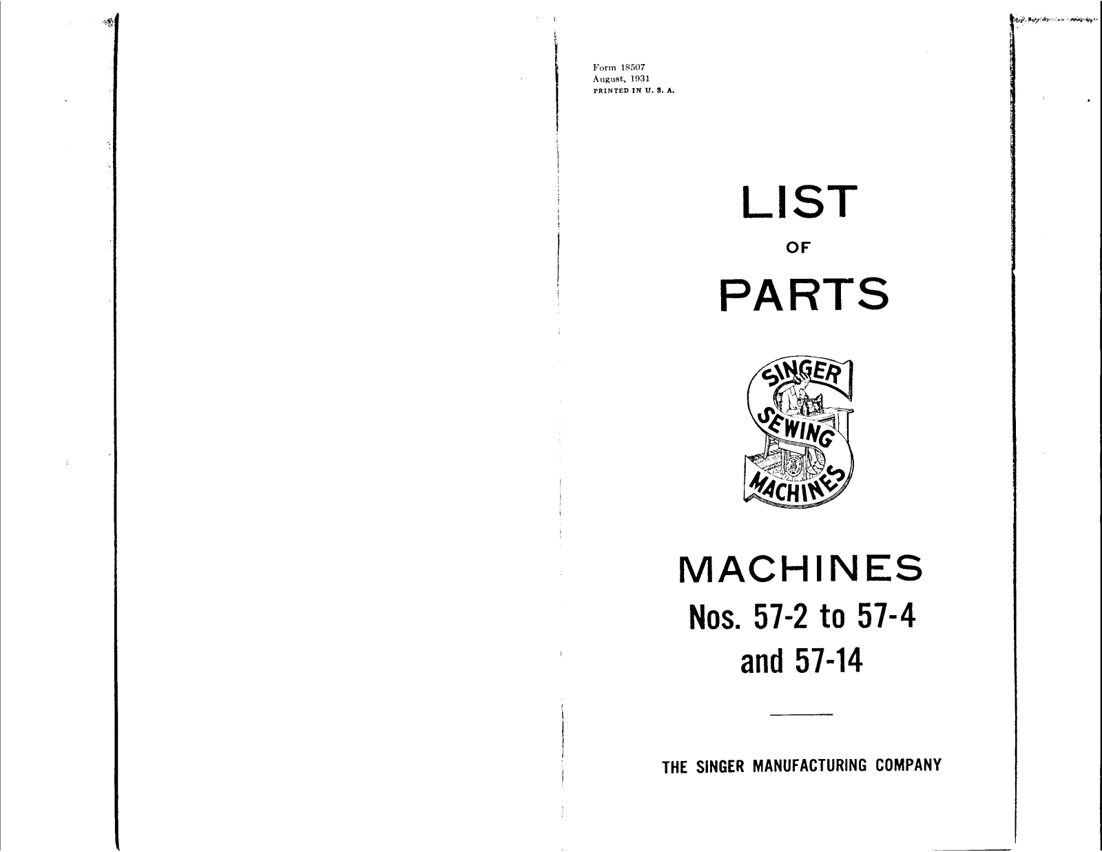 Singer 57-14, 57-4, 57-2 User Manual