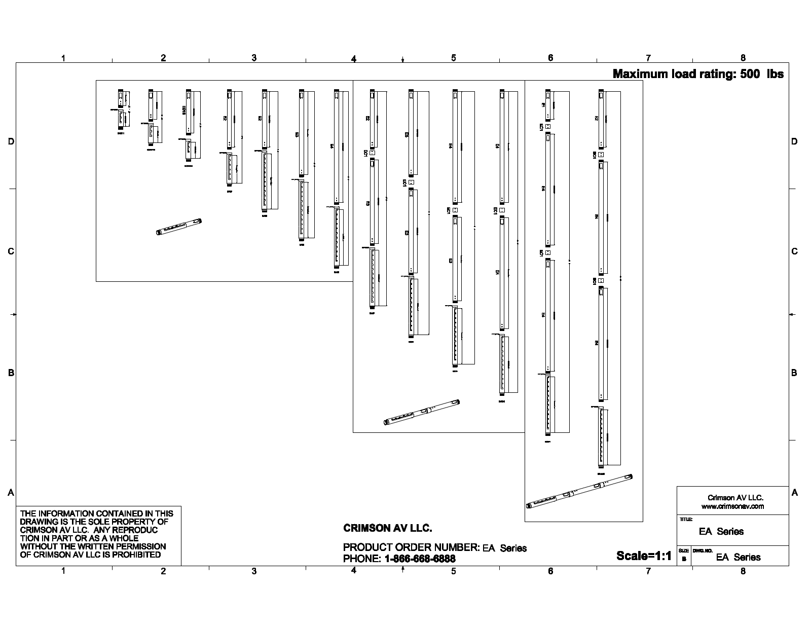 Crimson EA0611, EA01218, EA01824, EA23, EA24 Drawing