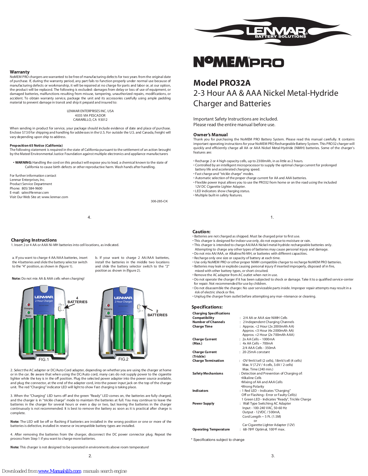 Lenmar NoMEM PRO32A Owner's Manual