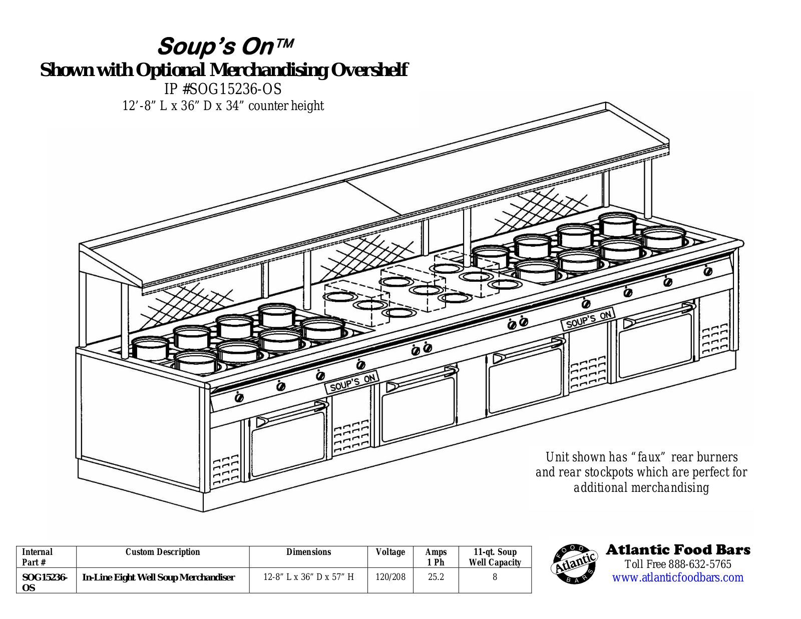 Atlantic Food Bar SOG15236-OS User Manual