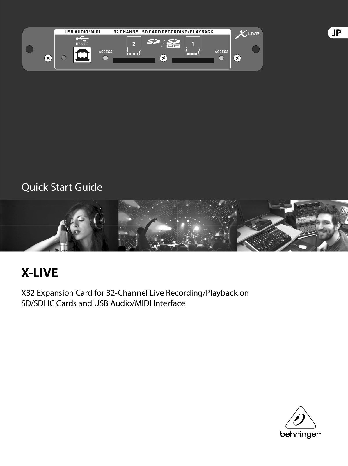 Behringer X-LIVE Quick Start Guide