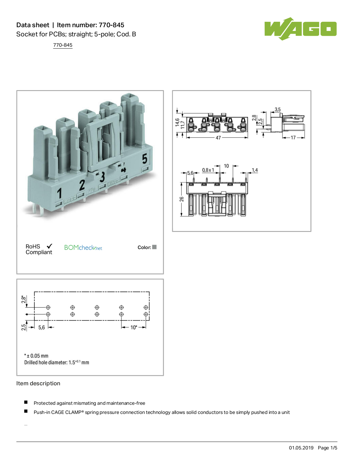 Wago 770-845 Data Sheet