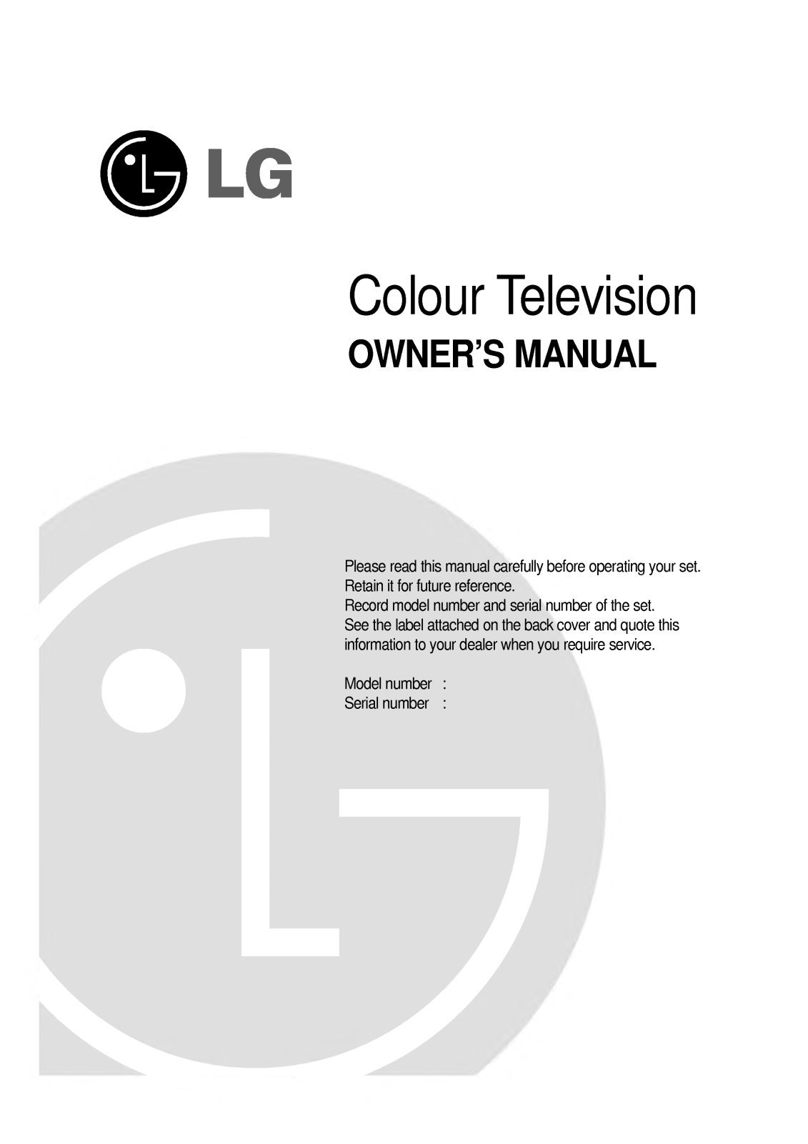 LG CE-29Q10ET, CF-29F92T User Manual