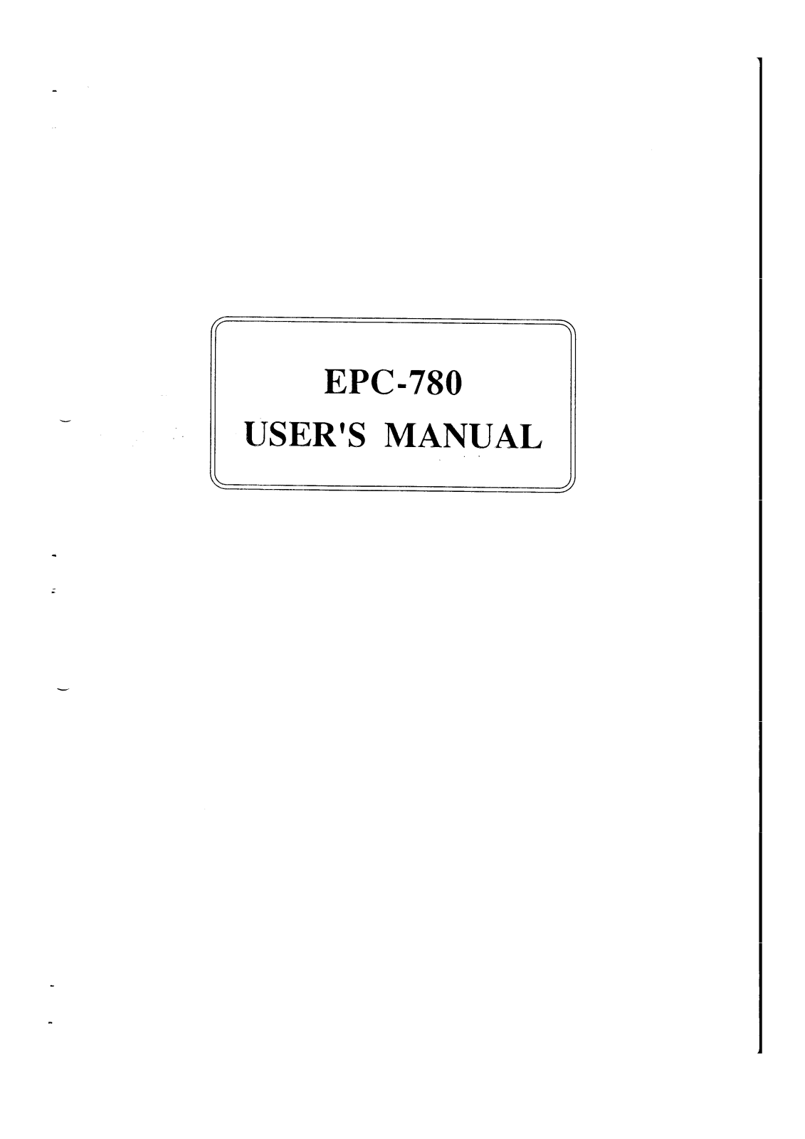 BSS EPC-78, EPC-780-1, EPC-1, EPC-780 User Manual