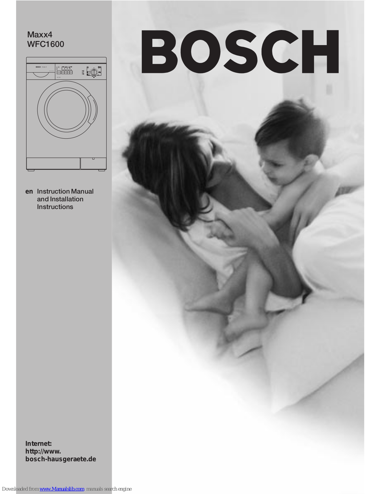 Bosch Maxx4 WFC1600 Instruction Manual And Installation Instructions