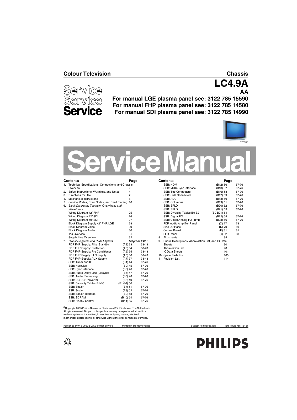 Philips LC4.9A-AA Service Manual