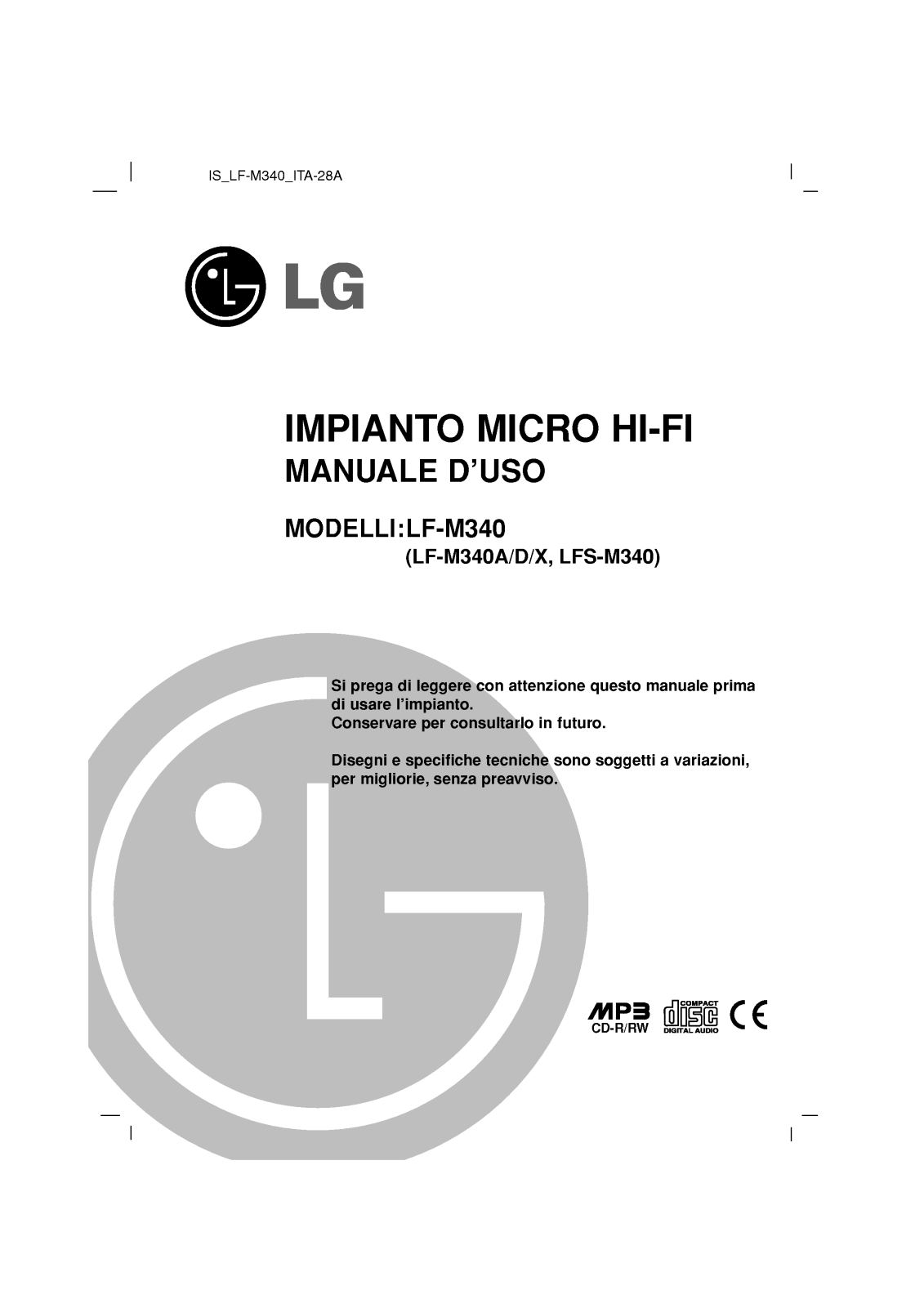 Lg LF-M340 User Manual