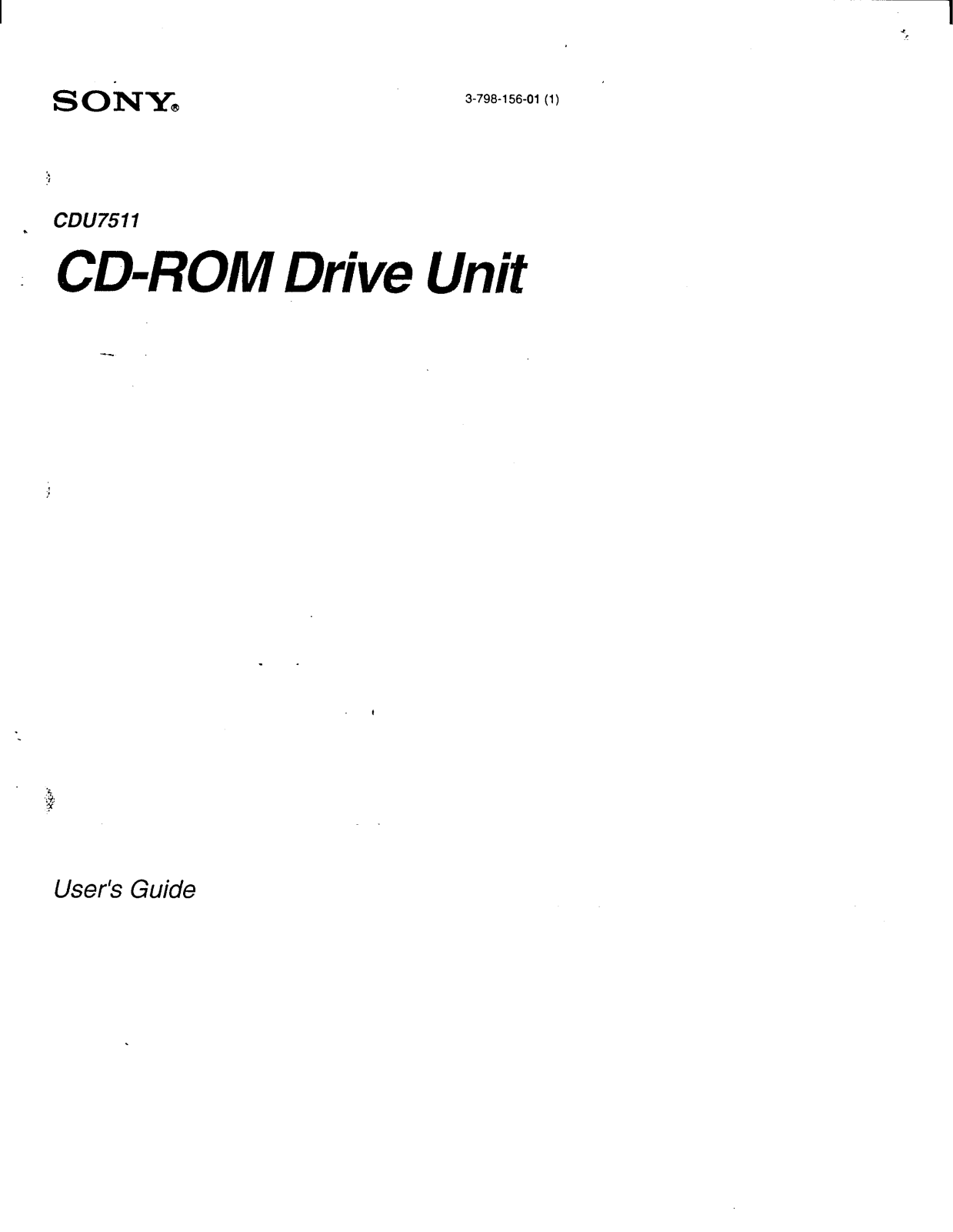 Sony CD-U7511 User Manual