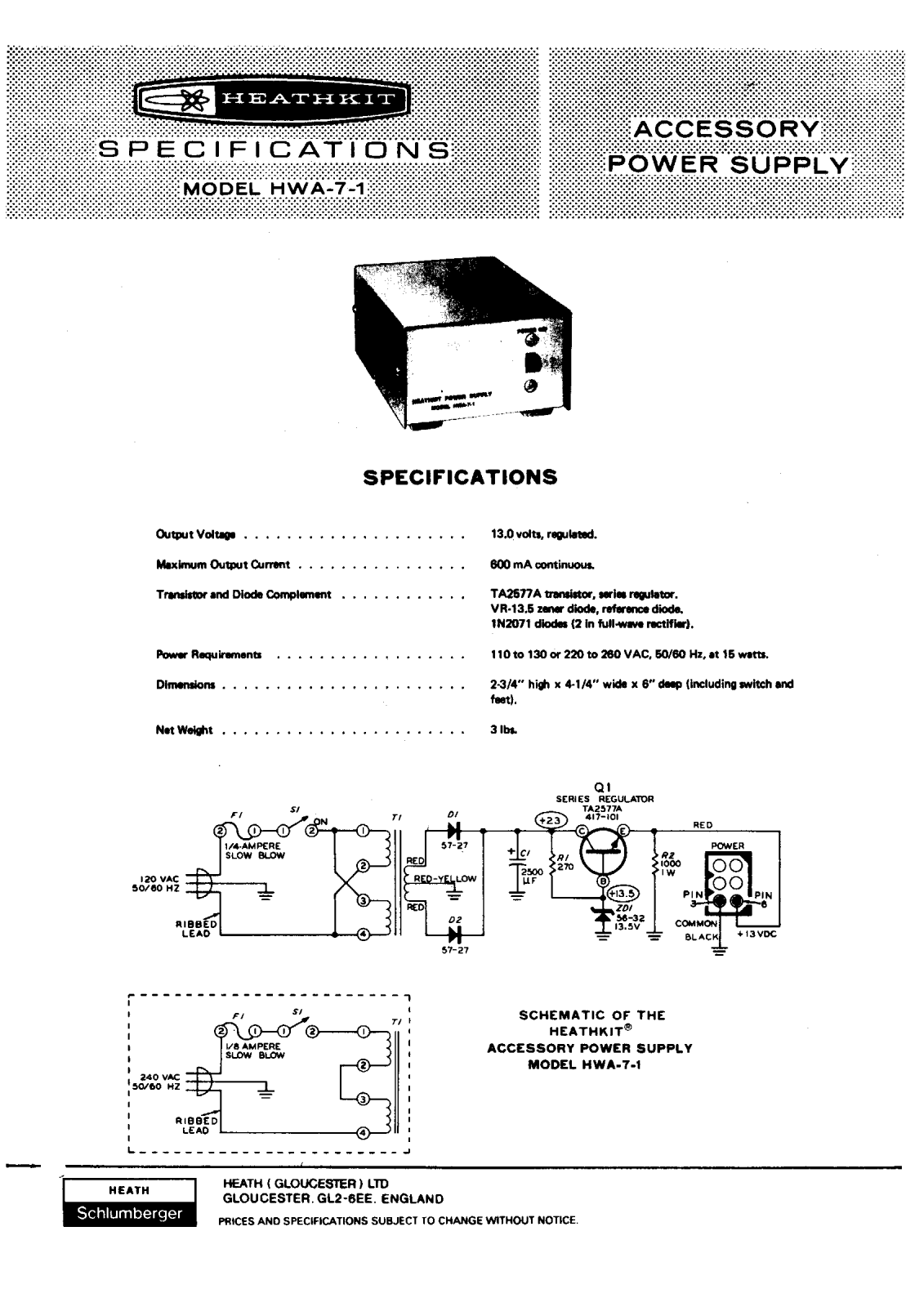 Heathkit hwa 7 schematic