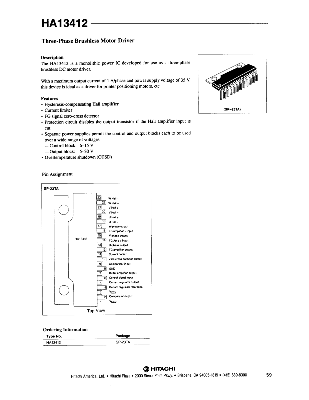 HIT HA13412 Datasheet