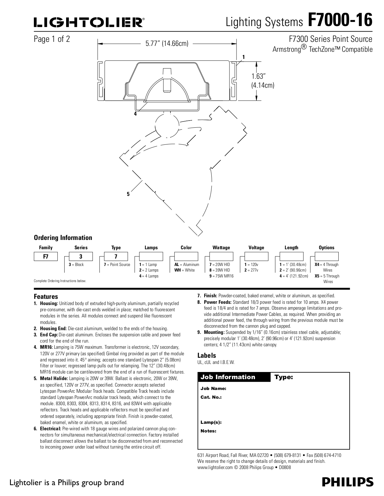 Lightolier F7000-16 User Manual