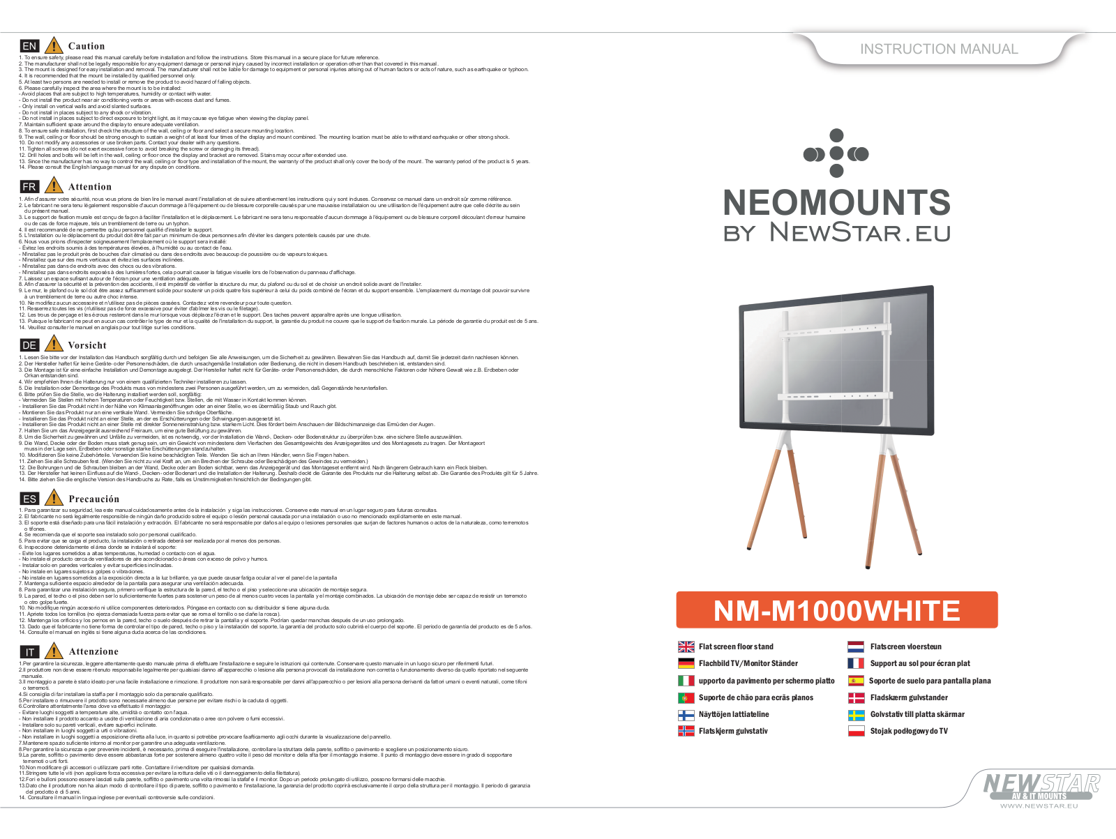 Newstar NM-M1000WHITE User Manual