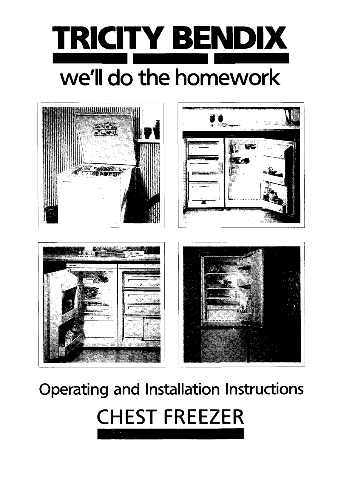 Tricity Bendix CHEST FREEZER Operating Instruction