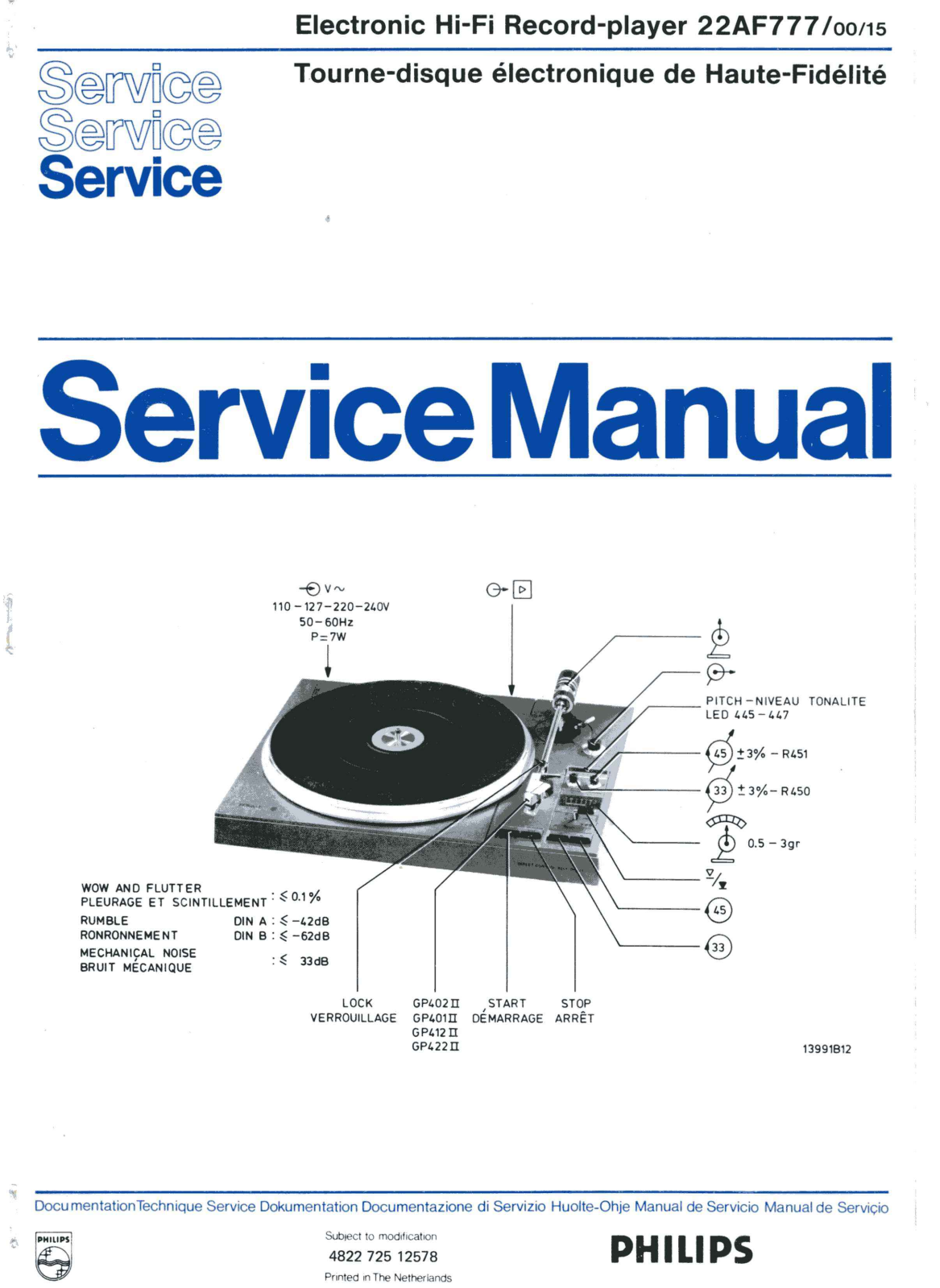 Philips AF-777 Service Manual