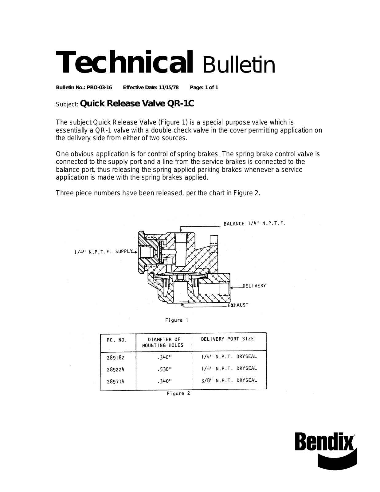 BENDIX TCH-003-016 User Manual