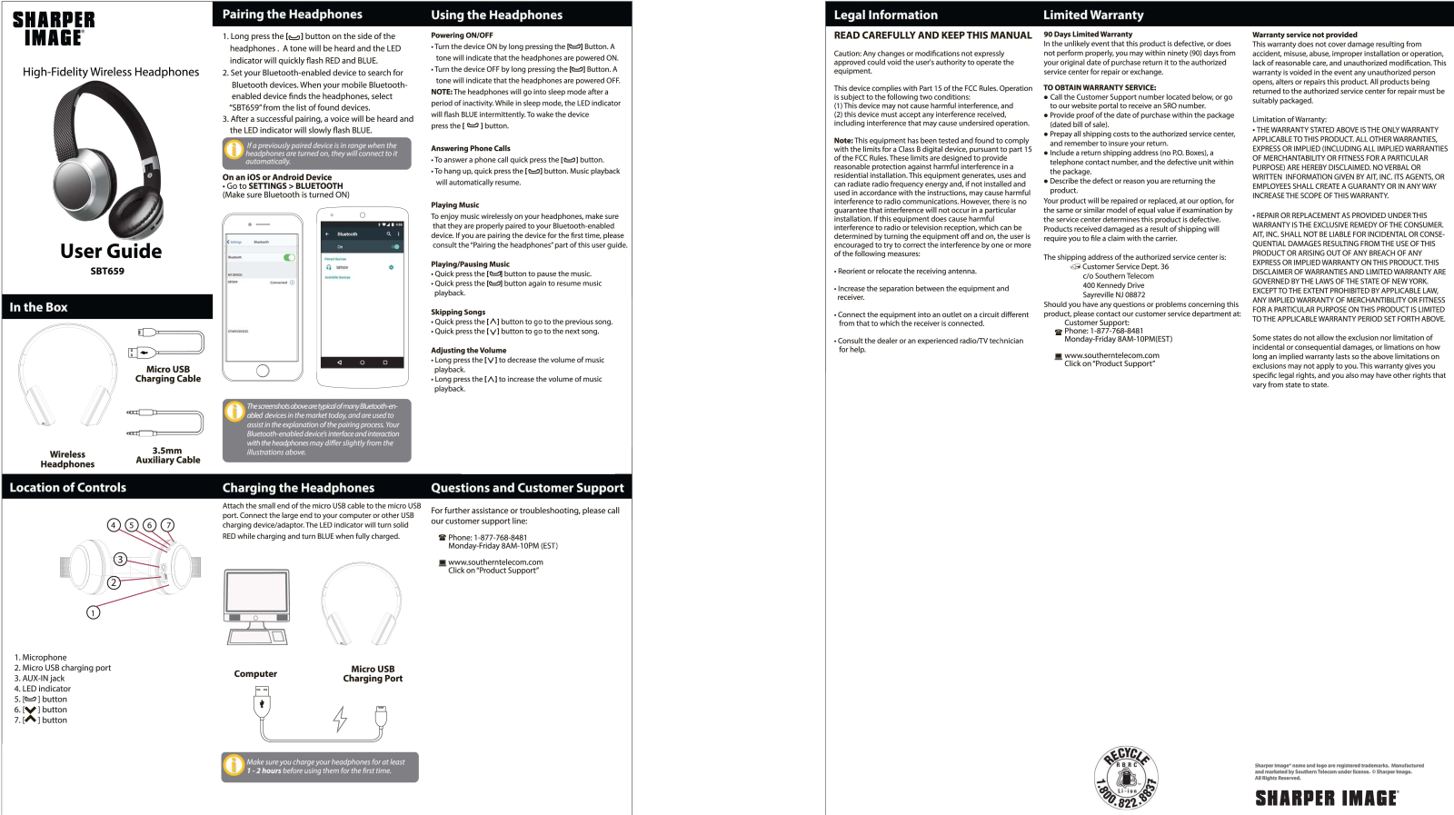 Sharper image SBT659 User Manual