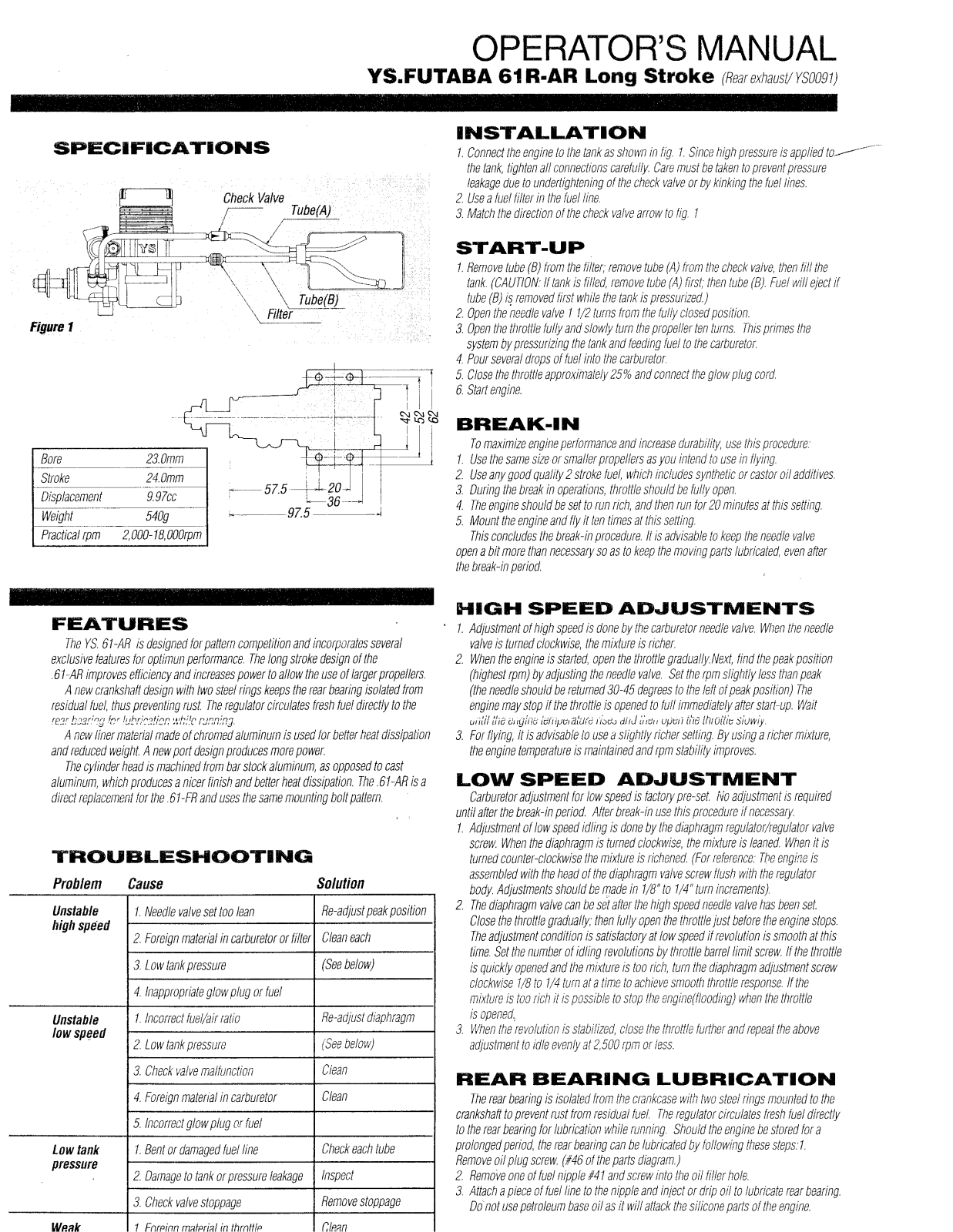 Ys 61R-AR User Manual