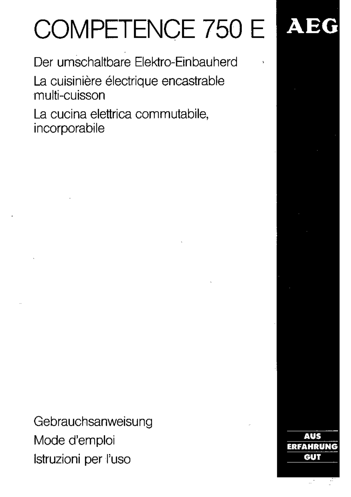 AEG COMPETENCE 750E User Manual