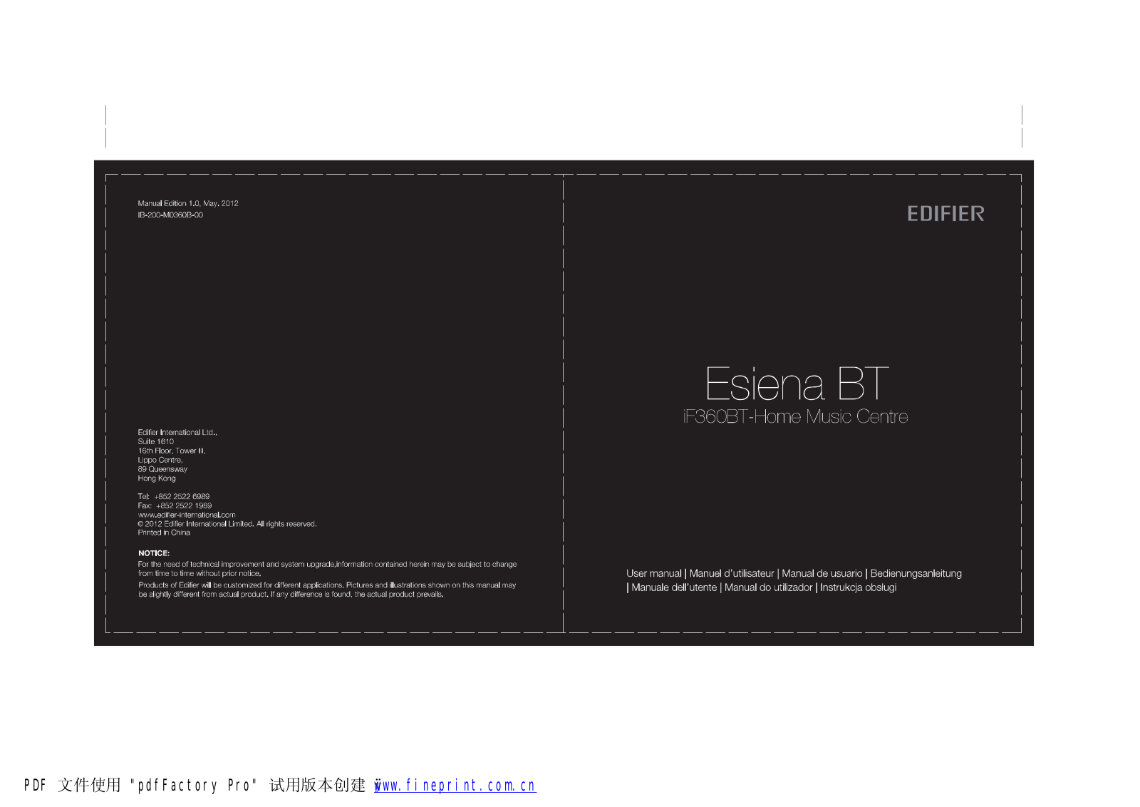 Edifier EDF08 User Manual