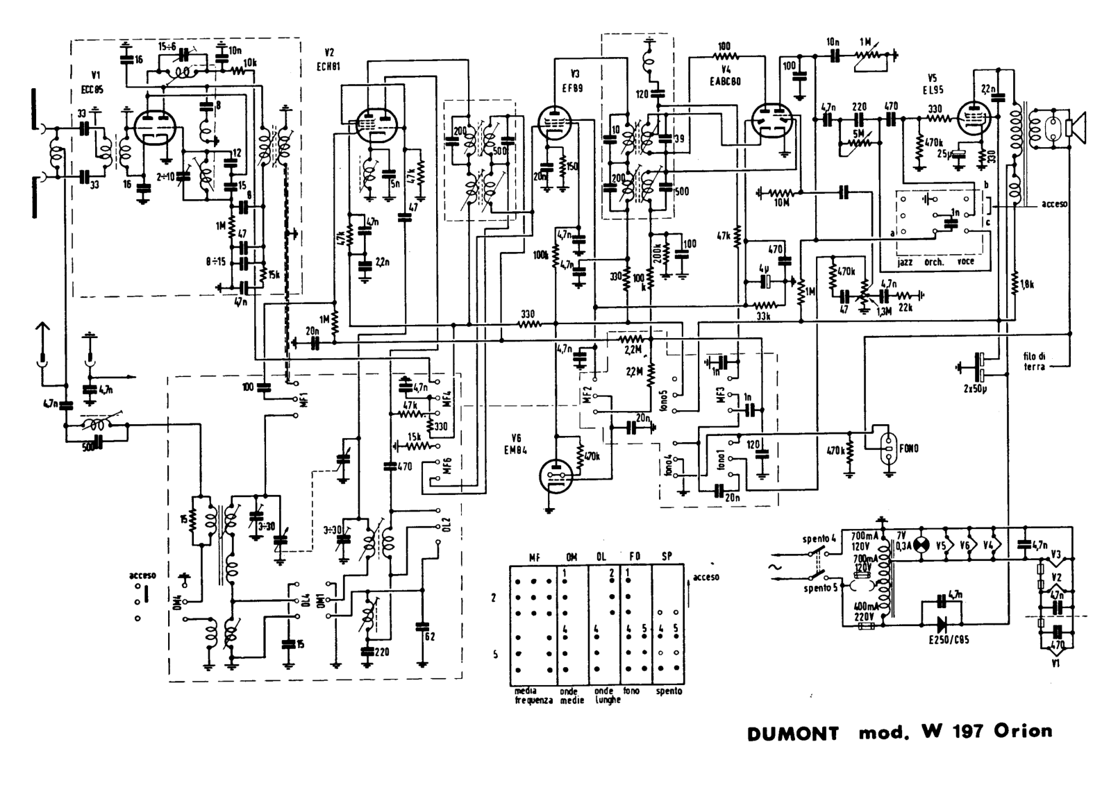 Dumont w197 schematic