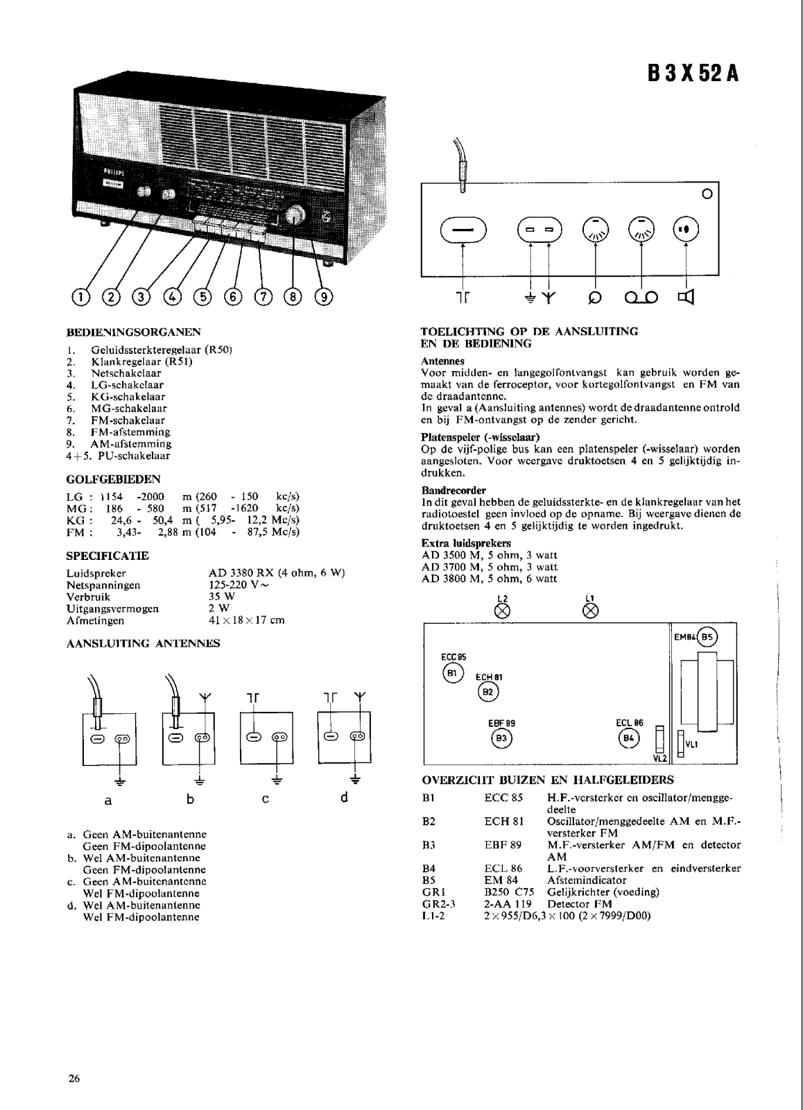 Philips B-3-X-52-A Service Manual