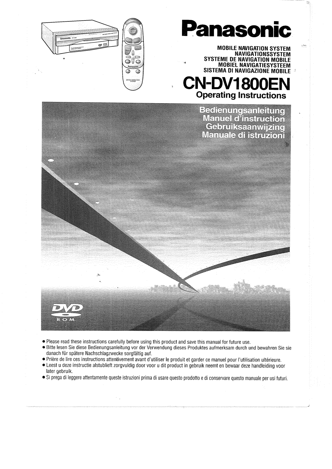 Panasonic CN-DV1800EN Operating Manual