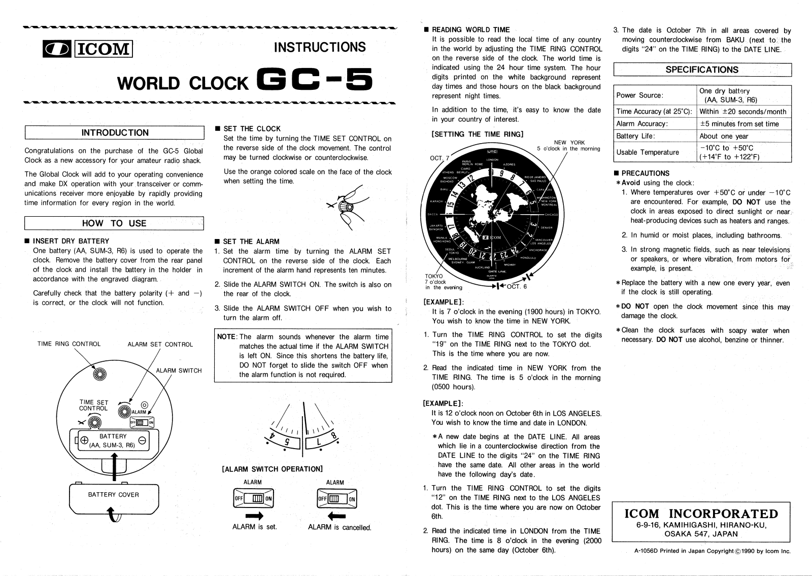 Icom GC-5 User Manual