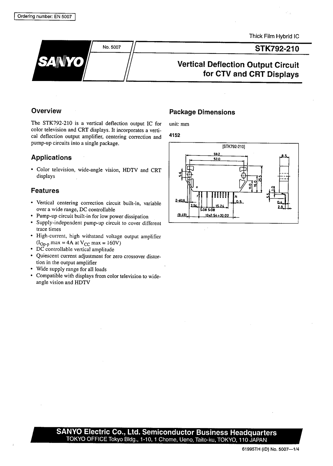 SANYO STK792-210 Datasheet