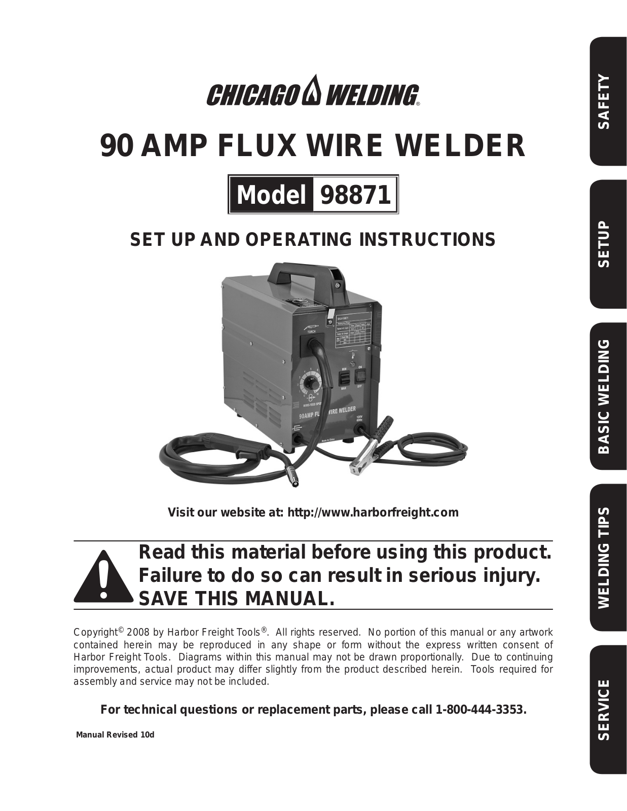 Harbor Freight Tools 98871 User Manual