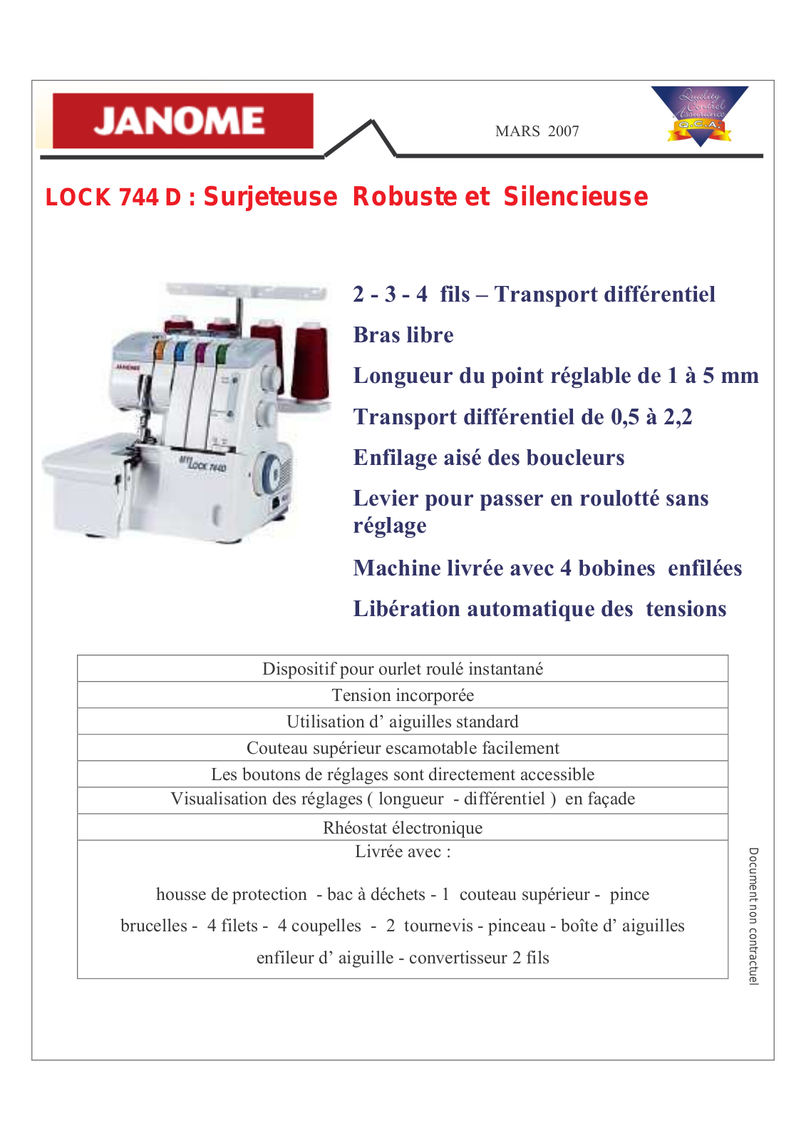 JANOME LOCK 744 D User Manual