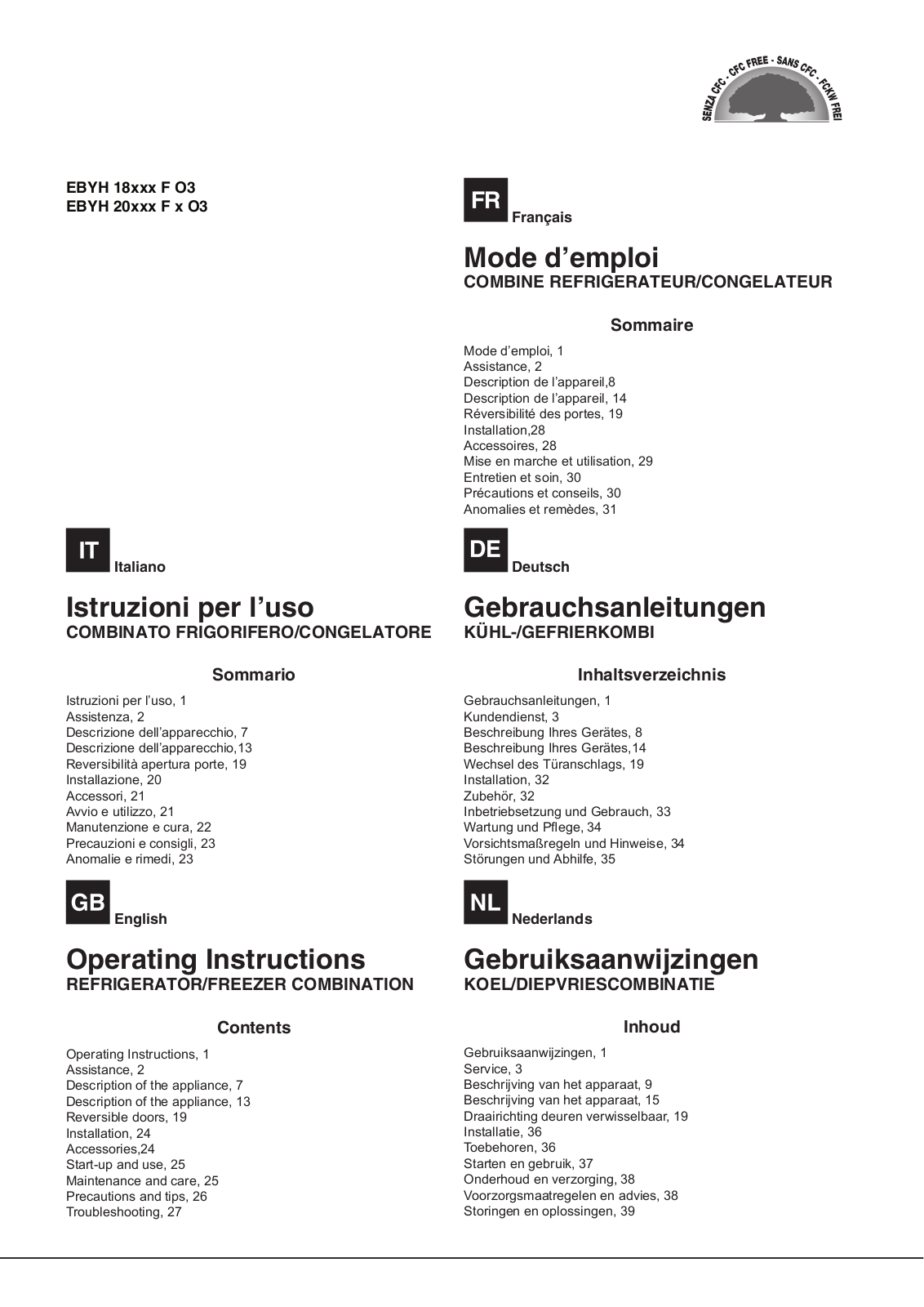 Hotpoint EBYH 20323 F D O3 User Manual