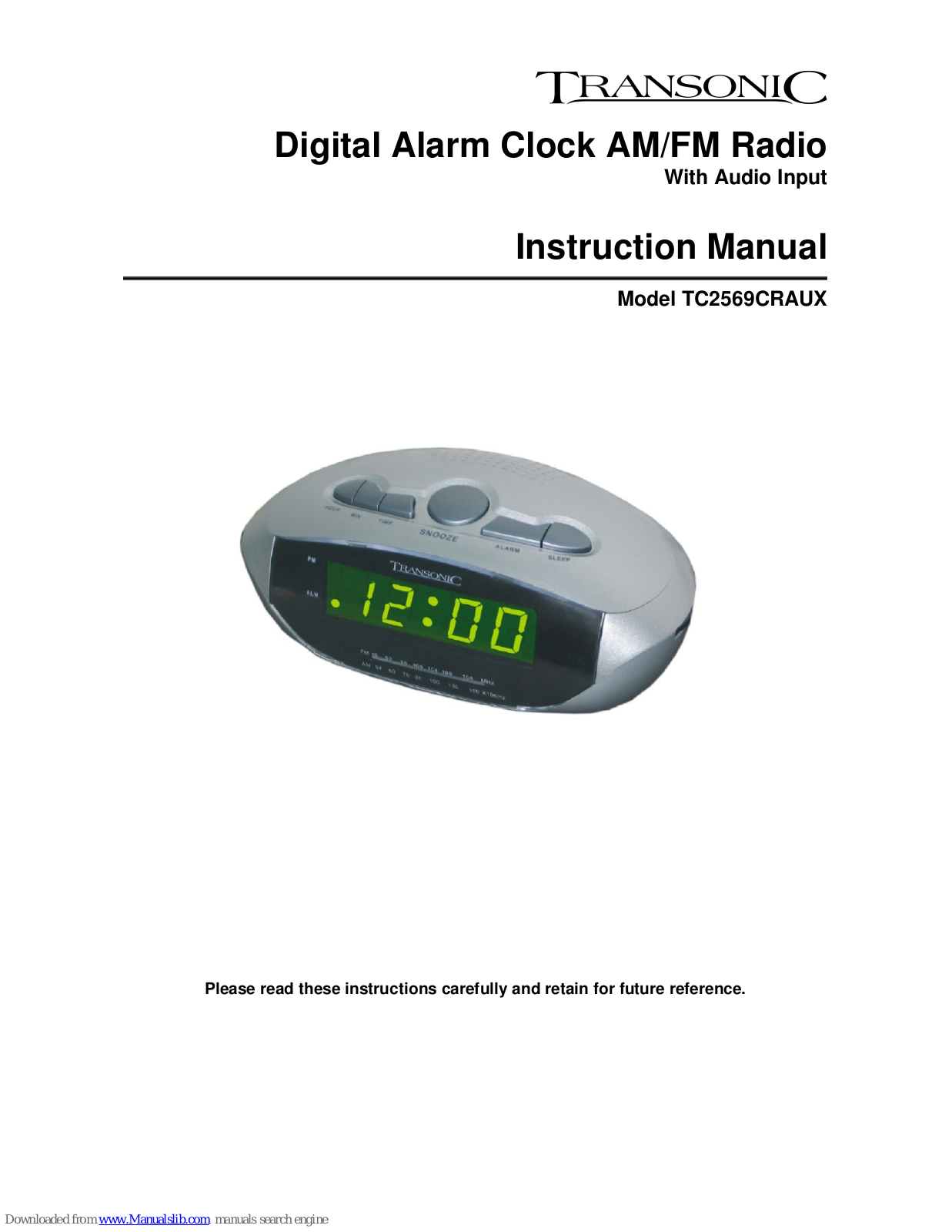 Transonic TC2569CRAUX Instruction Manual