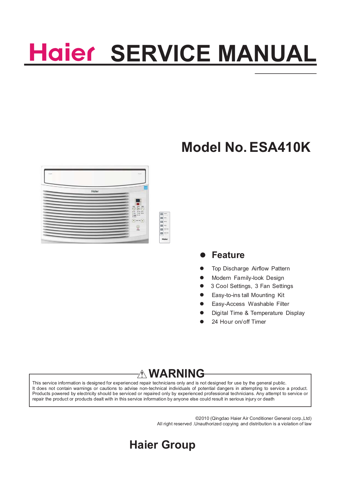 Haier Esa410k-t Service Manual