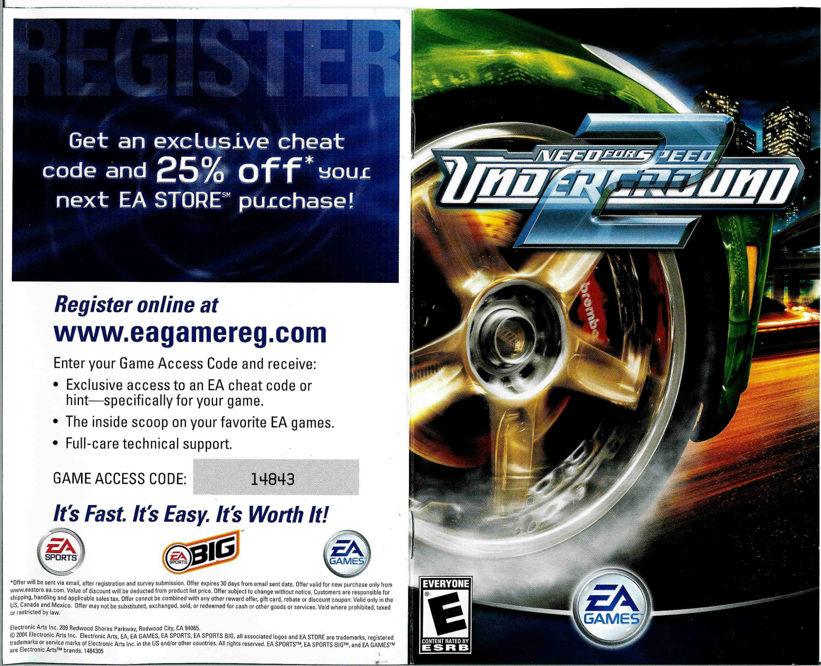 Games PS2 NEED FOR SPEED 2-UNDERWORLD User Manual