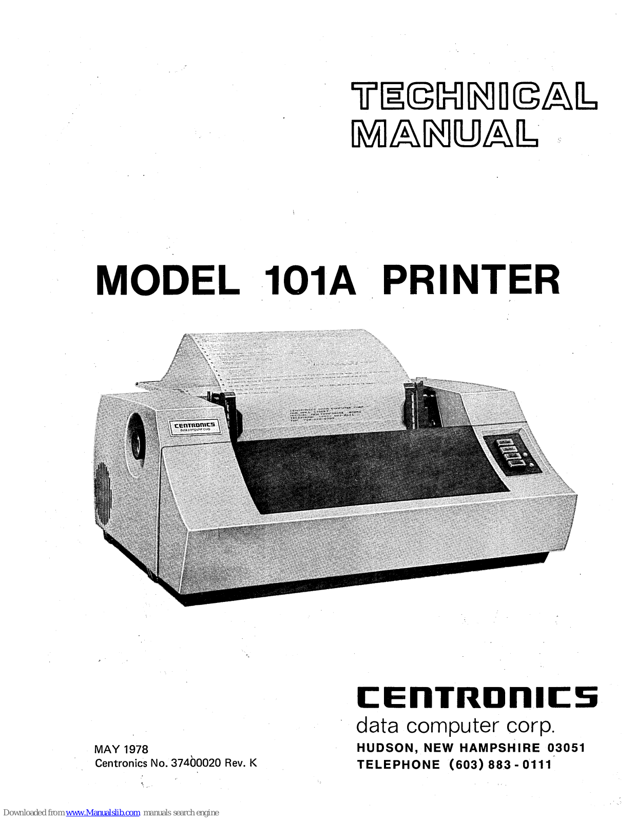 Centronics 101A Technical Manual - ManualMachine.com