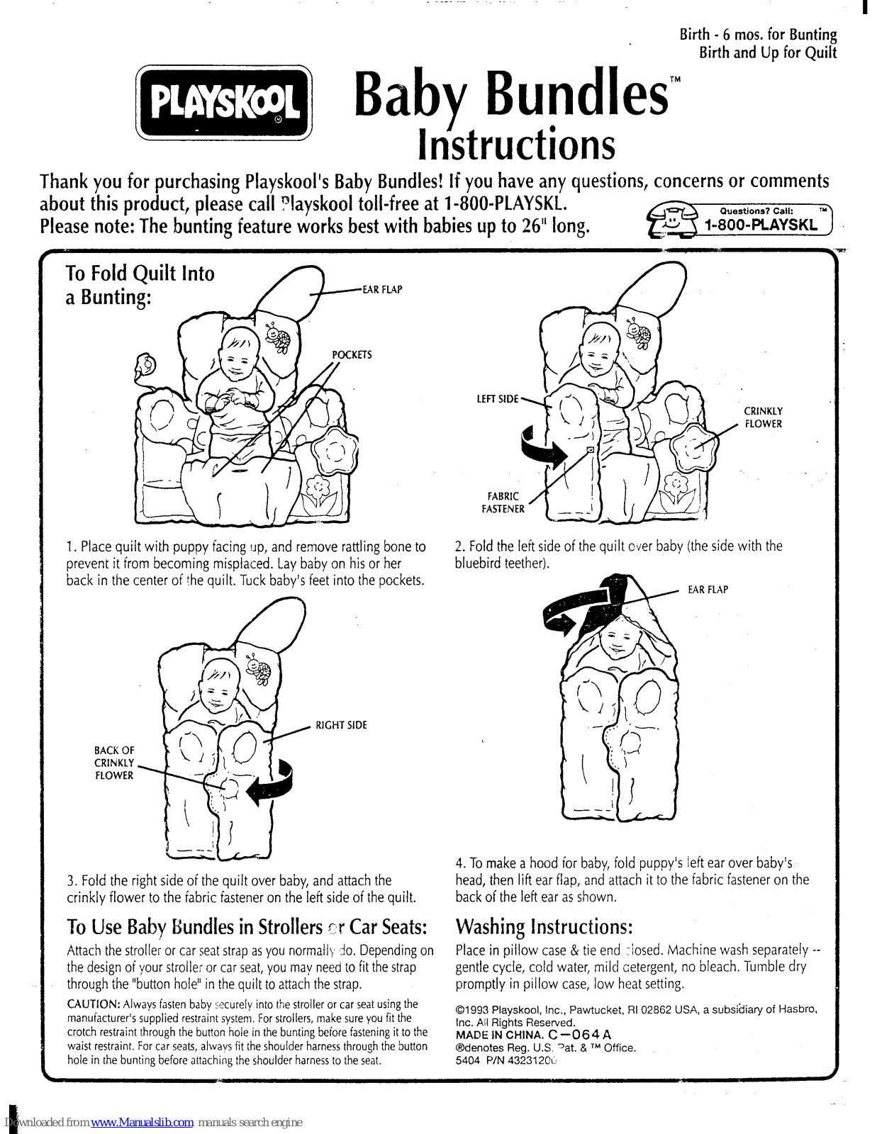 Playskool Baby Bundles Instructions Manual