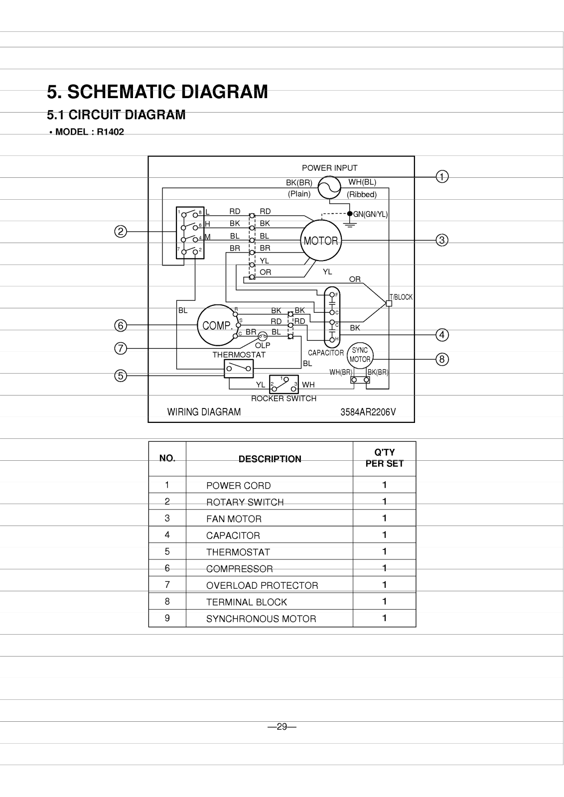 Kenmore 72184 Wiring Diagram