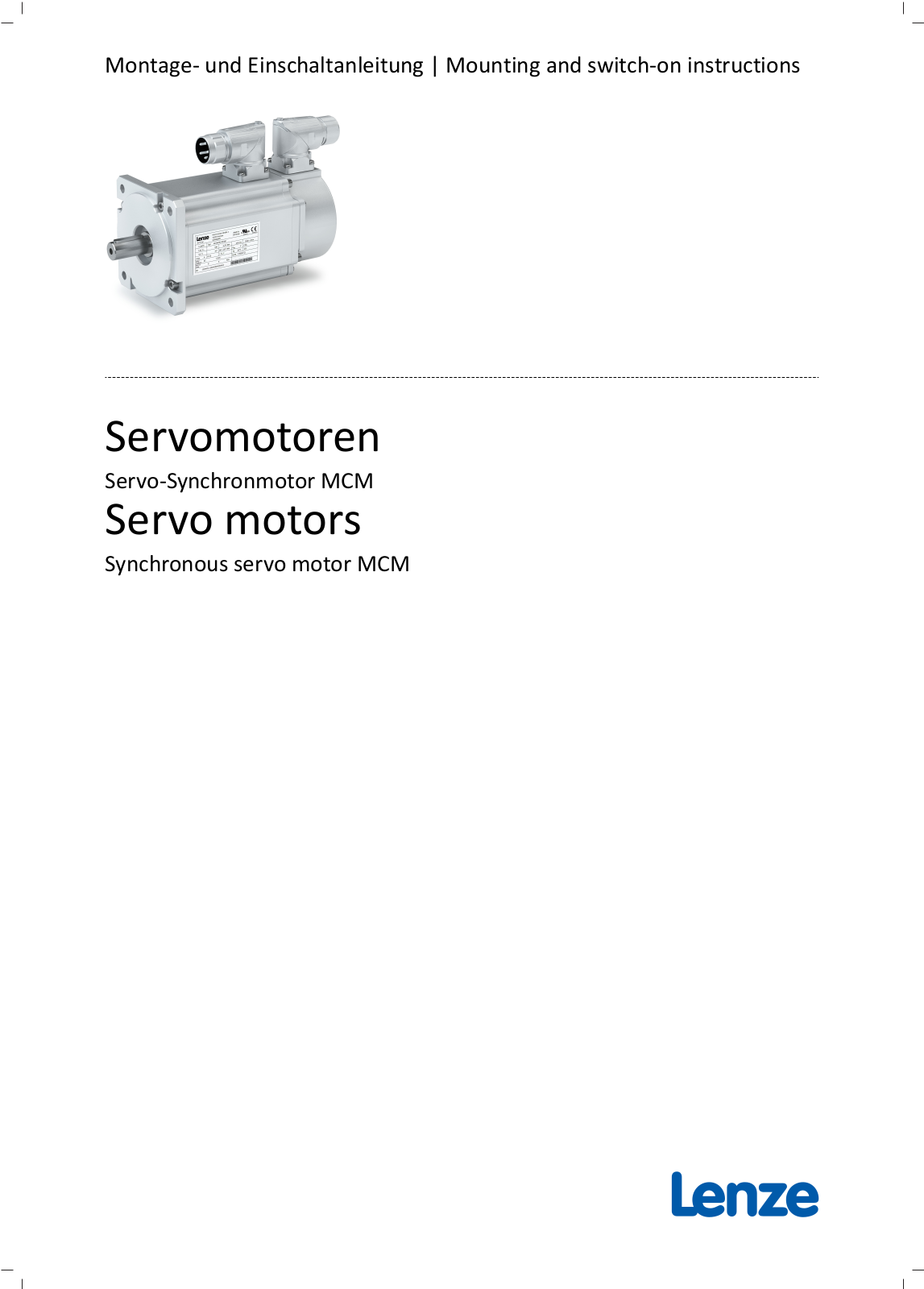 Lenze MCA13I41, MCA10I40, MCA17N41, MCA19S23, MCA17N23 Mounting And Switch-on Instructions - ManualMachine.com