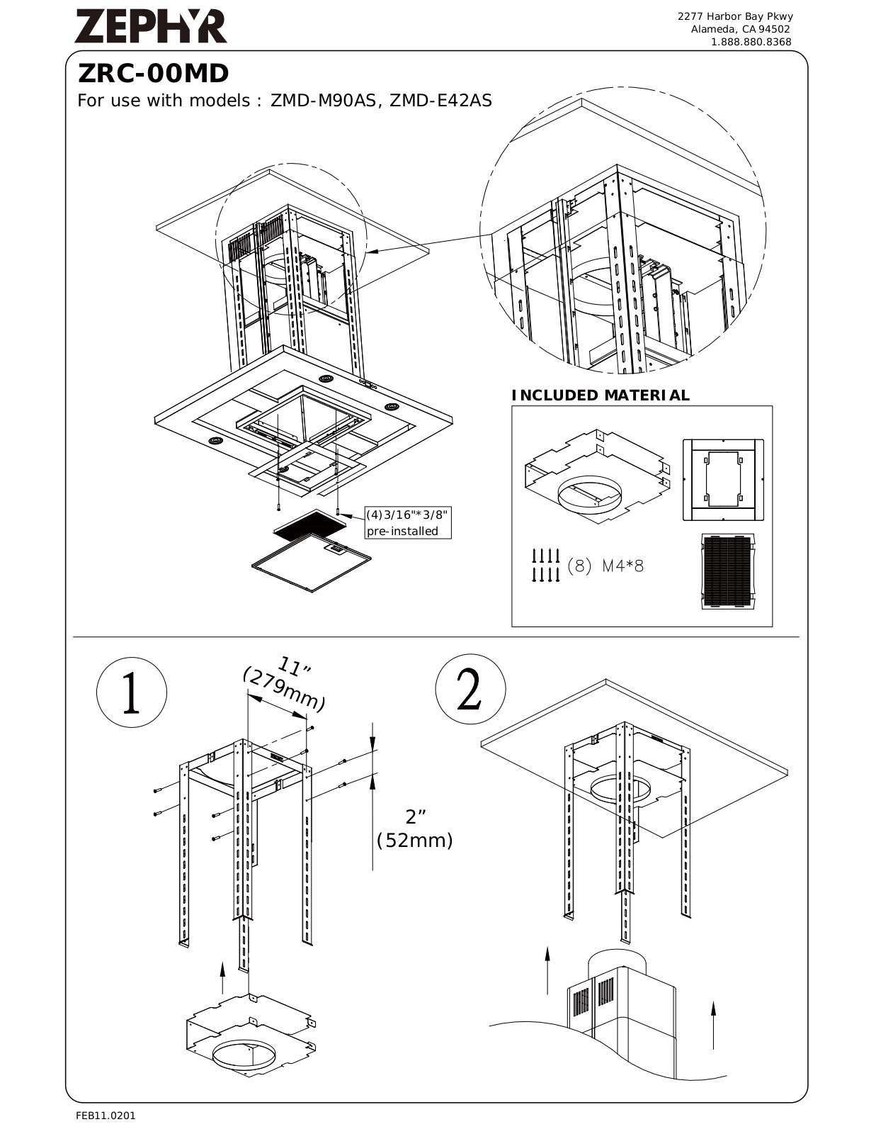 Zephyr ZRC-00MD Exploded View Diagram