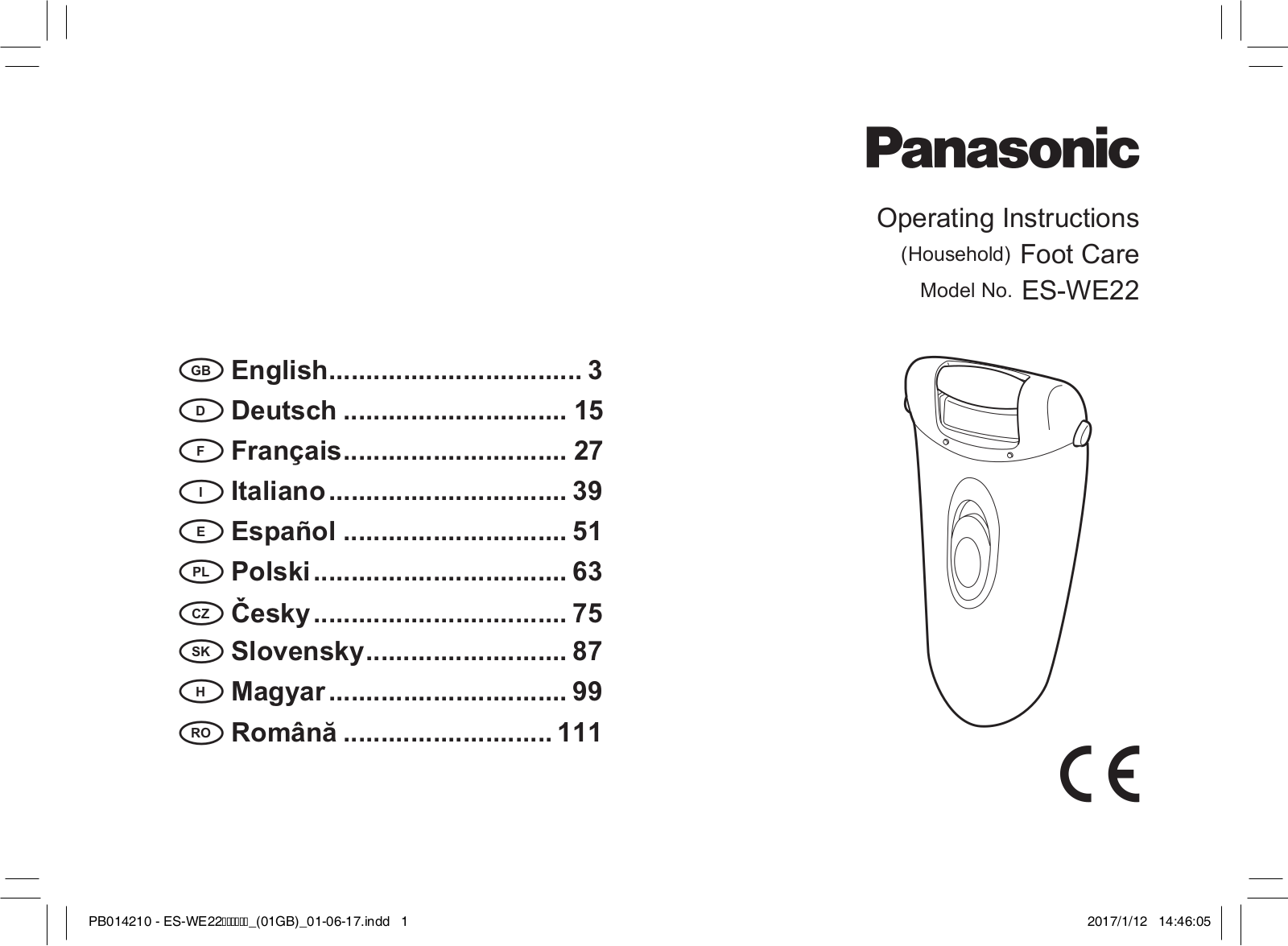 PANASONIC ESWE22 User Manual