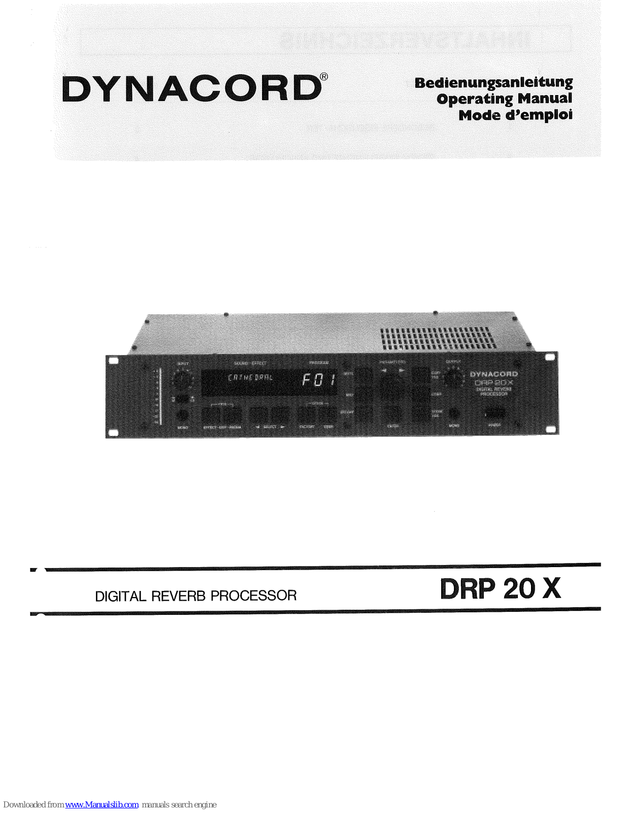 Dynacord DRP 20 X Operating Manual