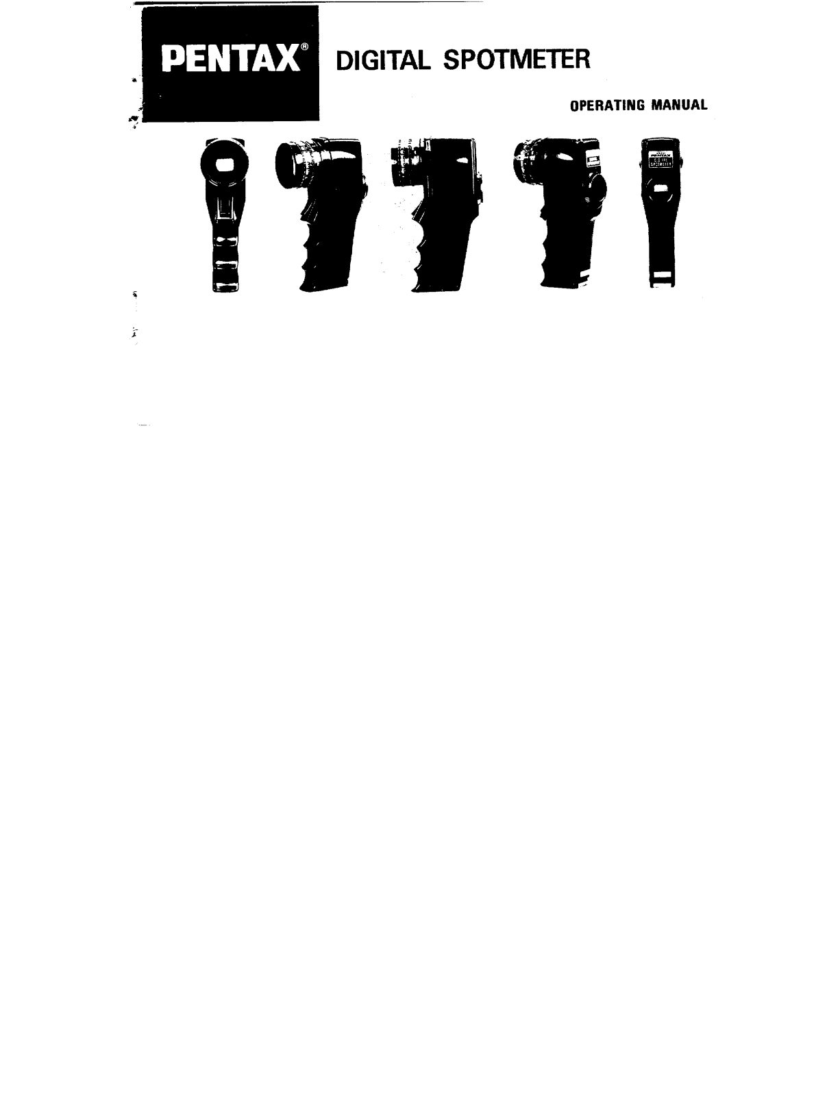 Pentax DIGITAL SPOTMETER operating manual