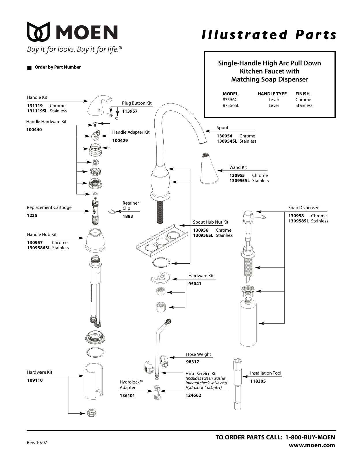 Moen 87556SL, 87556C User Manual - ManualMachine.com