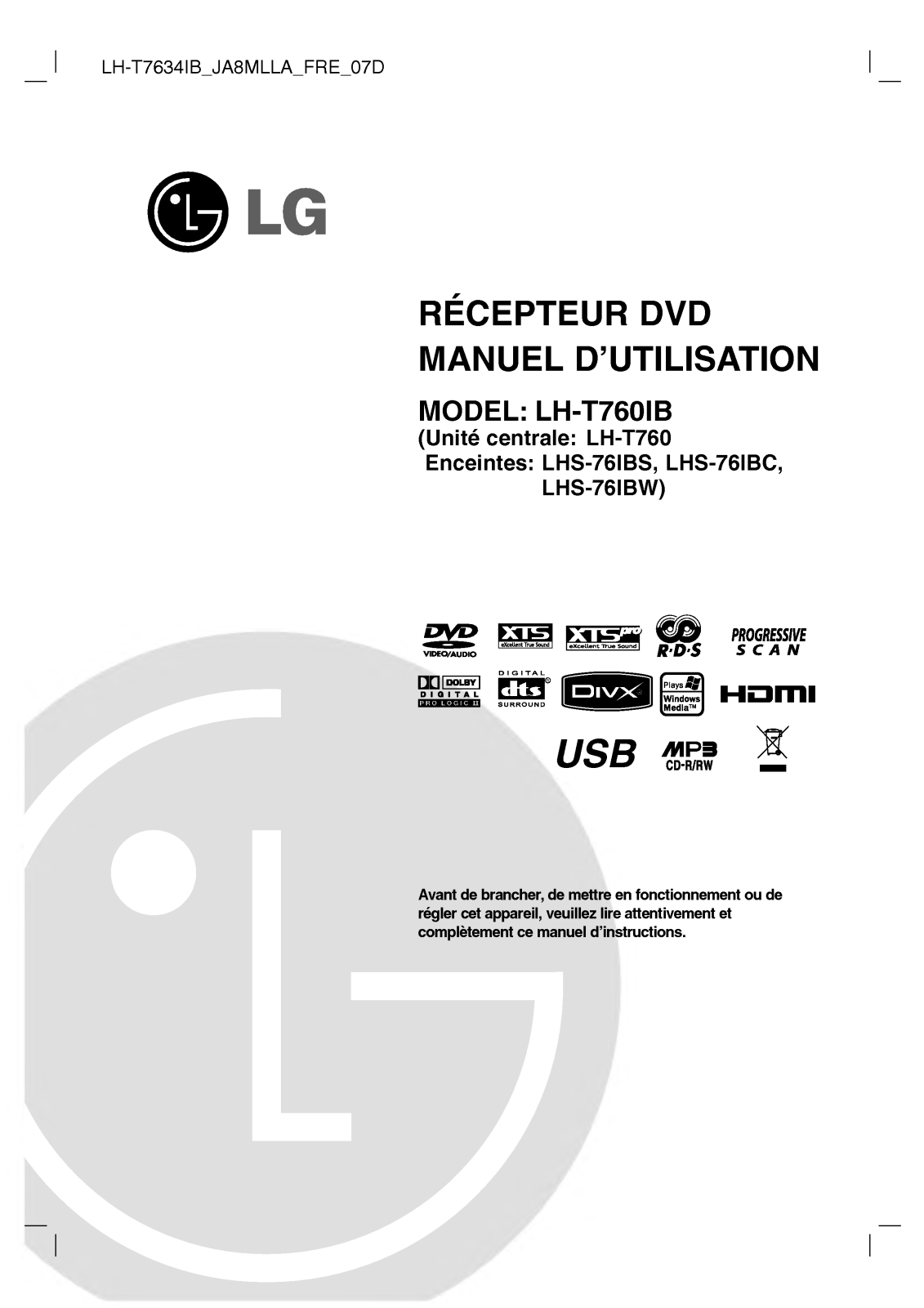 LG LH-T760 User Manual