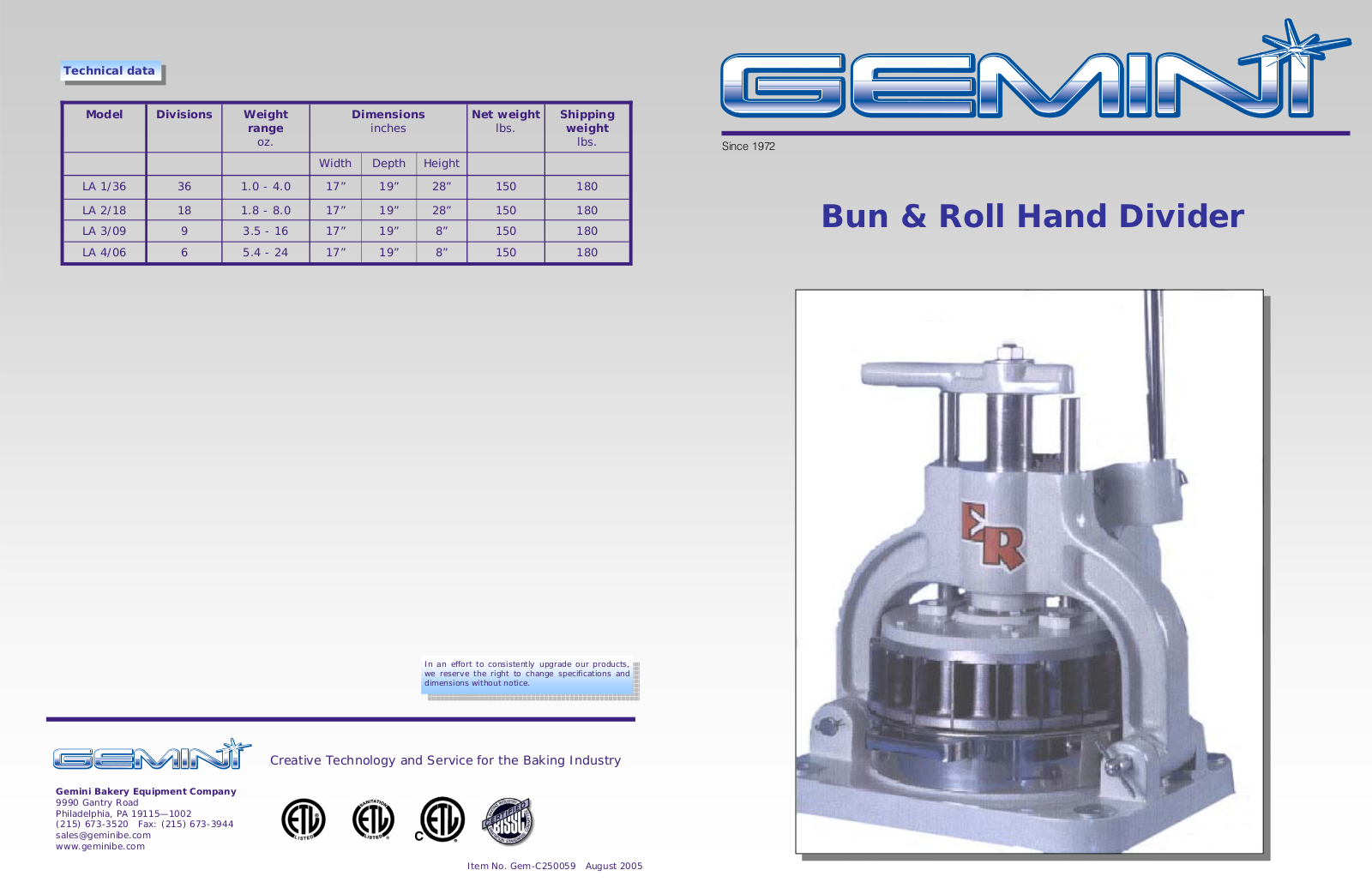 Gemini LA 1-36 User Manual