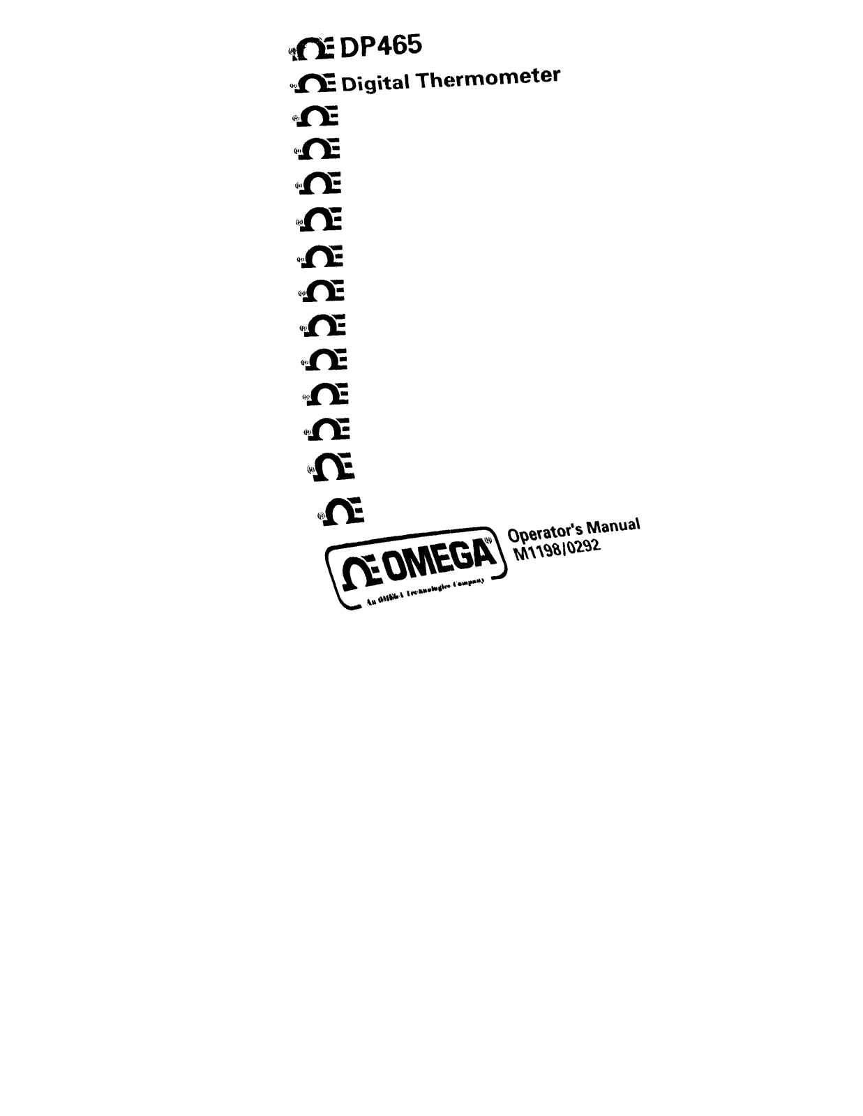 Omega Products DP465 Installation  Manual