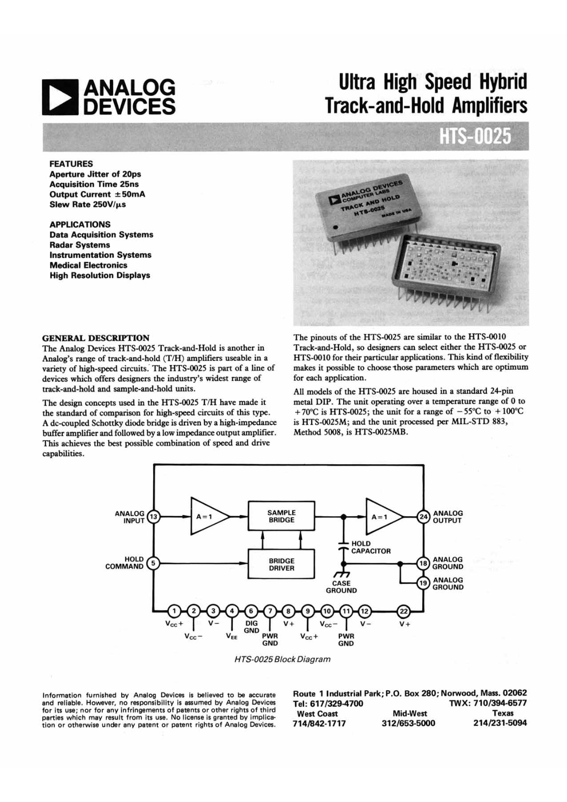 Analog Devices HTS-0025G Datasheet