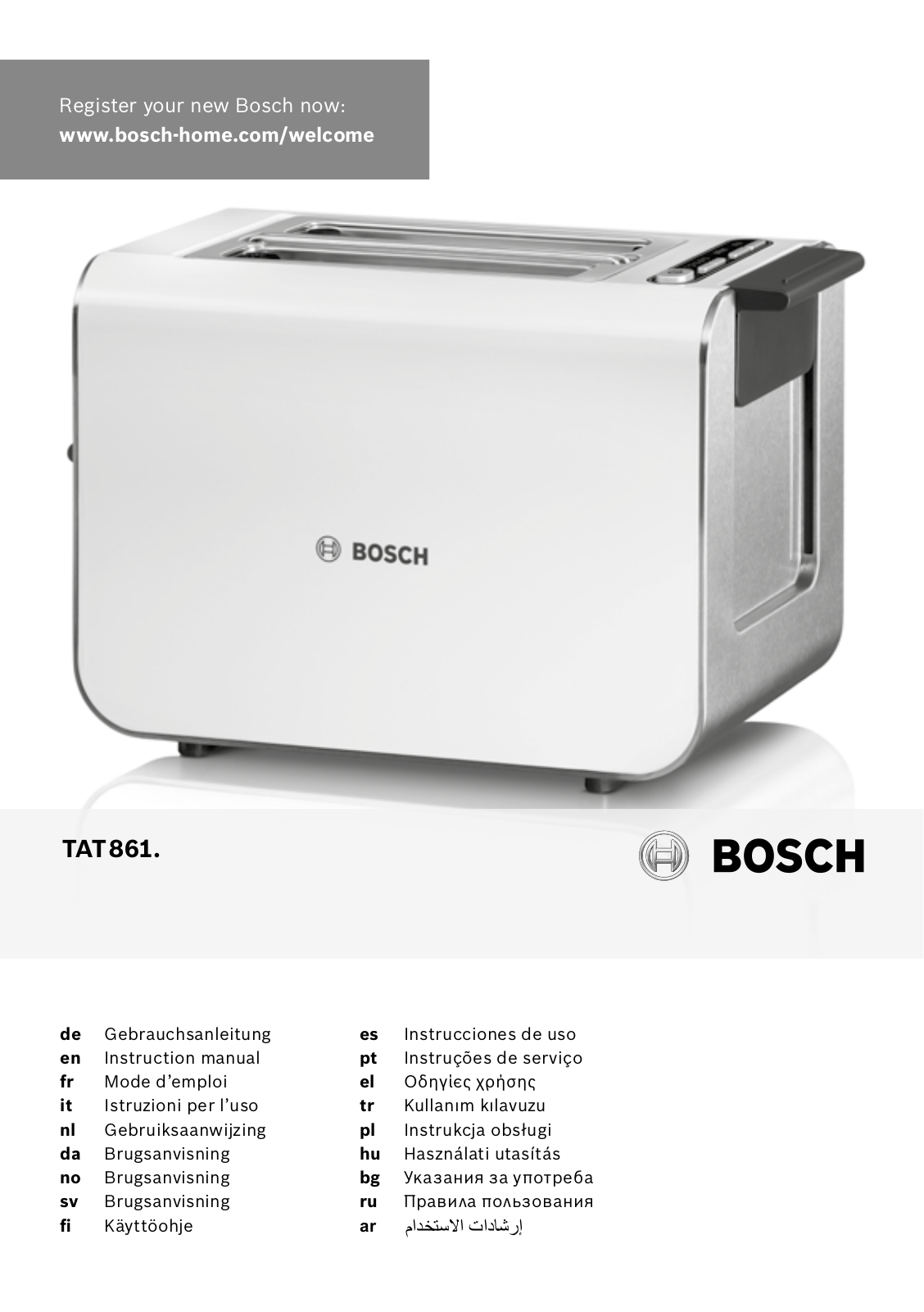 Bosch STYLINE 2 SLICE Instruction manual