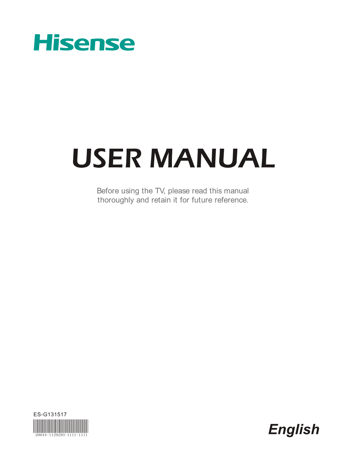 Hisense Electric LCDA0007 User Manual